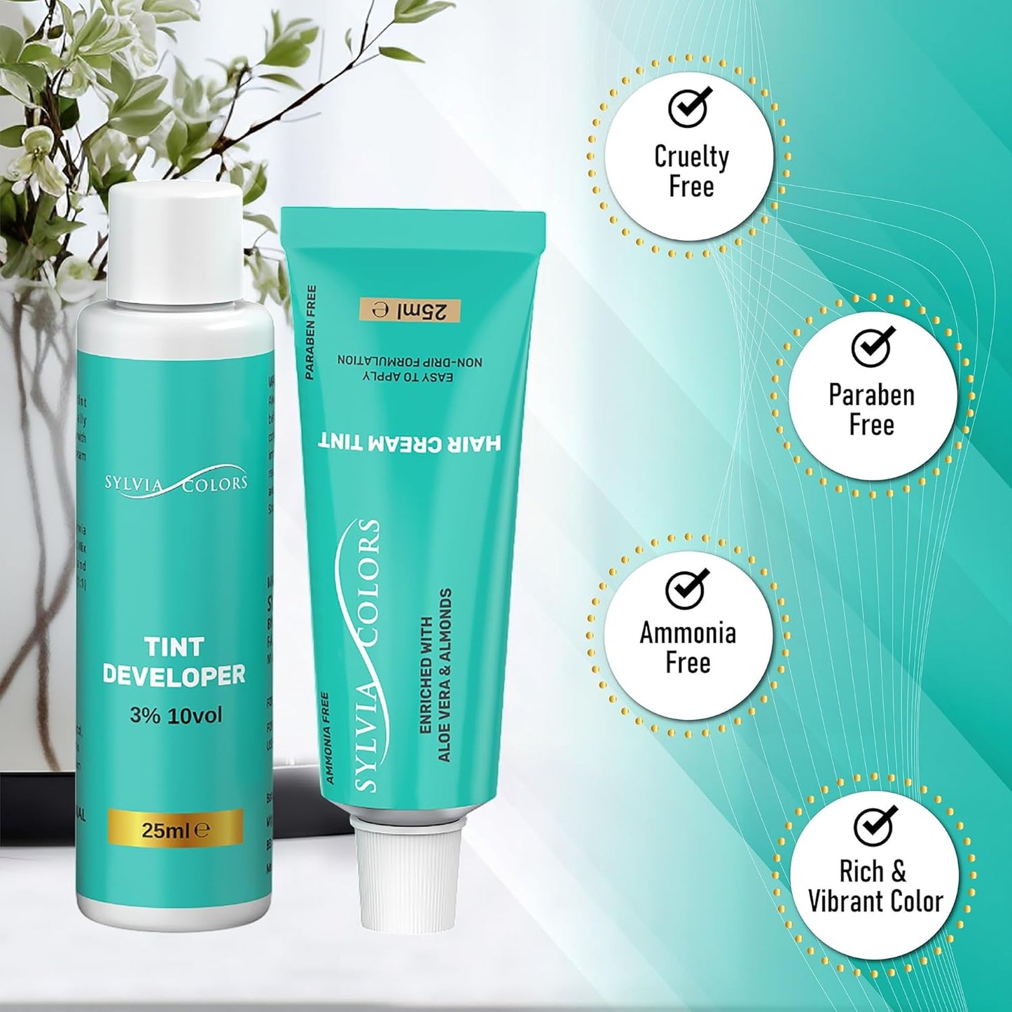 Professional Tint Kit Semi-Permanent 40 Applications Lasts 4-6 Weeks Spot Coloring Set WaterprooF (Light Brown, 25 ML)