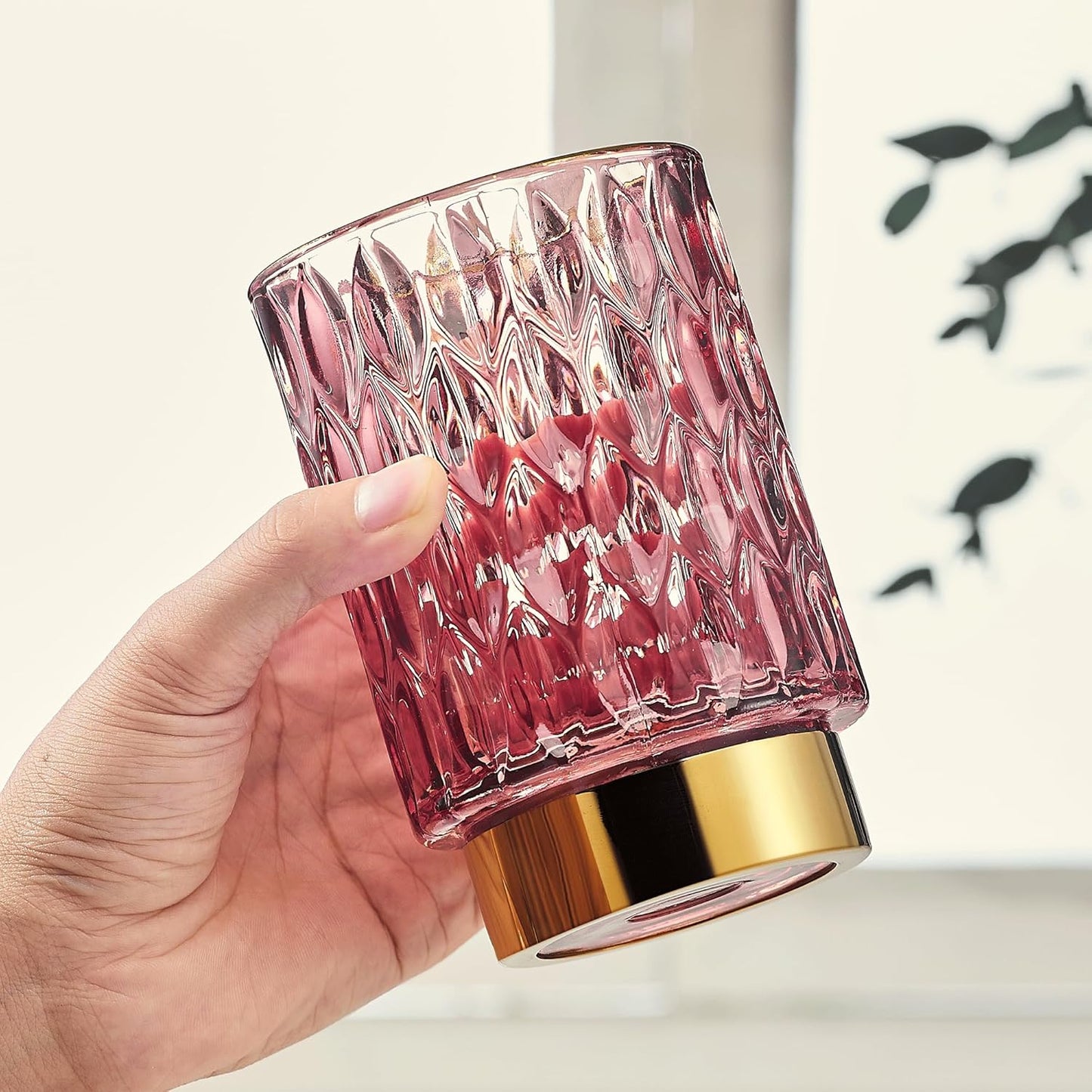 Makeup Brush Holder Organizer,Toothbrush Holders,Desk Pen Pencil Holder,Multifunctional Vintage Glass Brush Cup（A39-4-US）