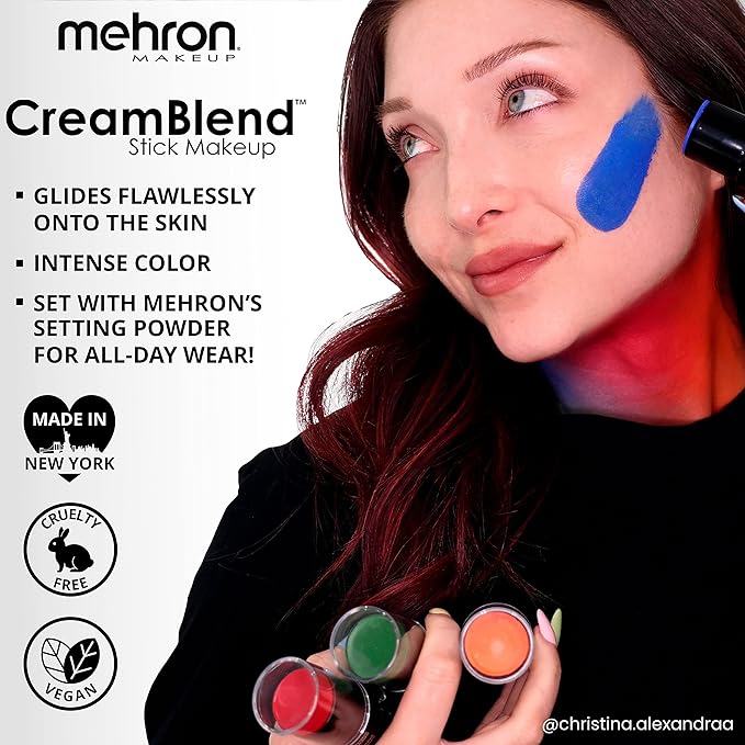 Mehron Makeup CreamBlend Stick | Face Paint, Body Paint, & Foundation Cream Makeup | Perfect for Halloween .75 oz (21 g) (Pastel Pink)