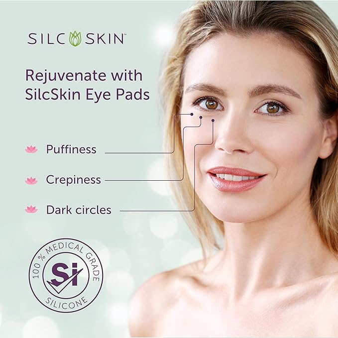 Silc Skin Silicone Eye Pads Reusable Overnight Eye Patches, Medical Grade Silicone For Fine Lines And Puffiness, Eye Mask Holiday Beauty Gift For Her, 20 Day Supply