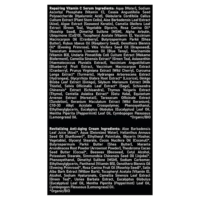 Brickell Men's Advanced Anti-Aging Routine, Night Face Cream, Vitamin C Facial Serum and Eye Cream, Natural and Organic, Unscented, Skin Care Gift Set