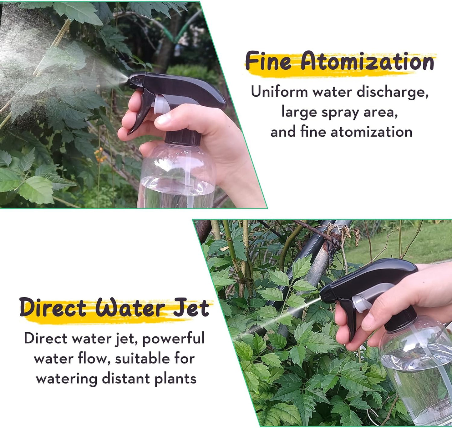 Bynccea Spray Bottles Empty Spray Bottle PET -10 oz/300 ml Plastic Water Sprayer Refillable Containers Fine Mist Small Spray Bottles for Cleaning Solutions, Cooking, Hair