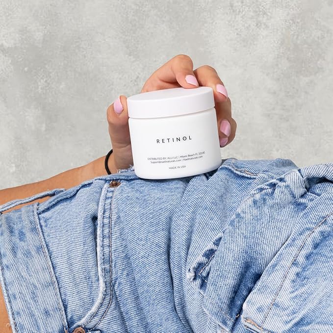 Retinoid Cream - 4.25% Retinol Night Moisturizer for Face & Neck with Collagen, Peptides & Hyaluronic Acid - Anti Aging Wrinkle Cream, Improves Skin Tone & Texture, 3.4 oz