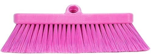 SPARTA 41278EC26 Flo-Thru Plastic Wall Scrub Brush, Equipment Brush With Soft Nylex Bristles For Industrial Kitchens, Hospitals, Commercial Cleaning, 4 Inches, Pink
