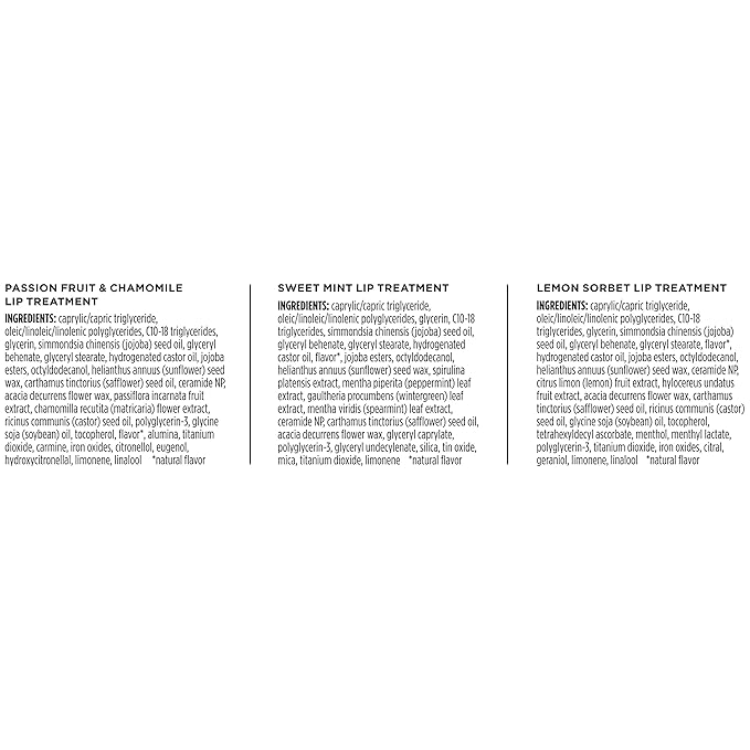 Burt's Bees Lip Mask Set- Overnight Intensive Treatment Revives & Nourishes for All Day Hydration, Passion Fruit & Chamomile, Sweet Mint & Lemon Sorbet