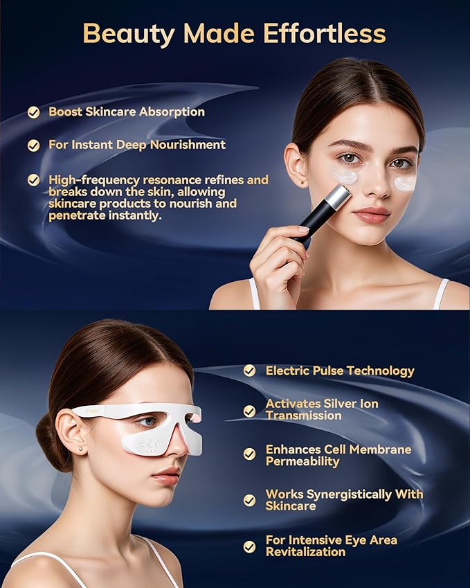 Under Eye Red Light Therapy Device, Red Light Therapy Glasses for Eyes Red 650 NM,Red Light Eye Mask for The Treatment of Eye Bags,Dark Circles,Puffiness periorbital for Treating