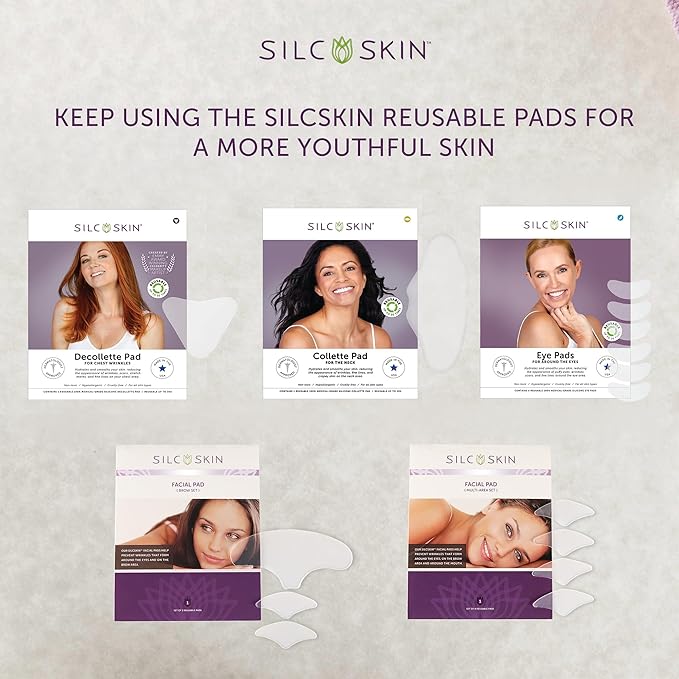 Silc Skin Silicone Eye Pads Reusable Overnight Eye Patches, Medical Grade Silicone For Fine Lines And Puffiness, Eye Mask Holiday Beauty Gift For Her, 20 Day Supply