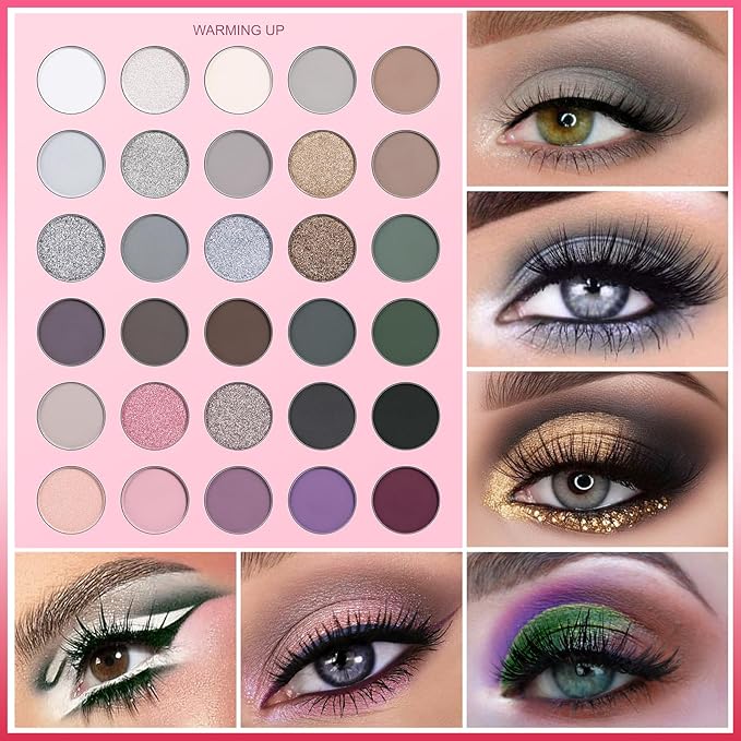 UCANBE Pretty All Set Eyeshadow Palette Pro 86 Colors Holiday Makeup Kit, Matte Shimmer Glitter Eye Shadows Highlighter Blush Contour All-in-One Make Up Pallet Christmas Valentines Gift Set