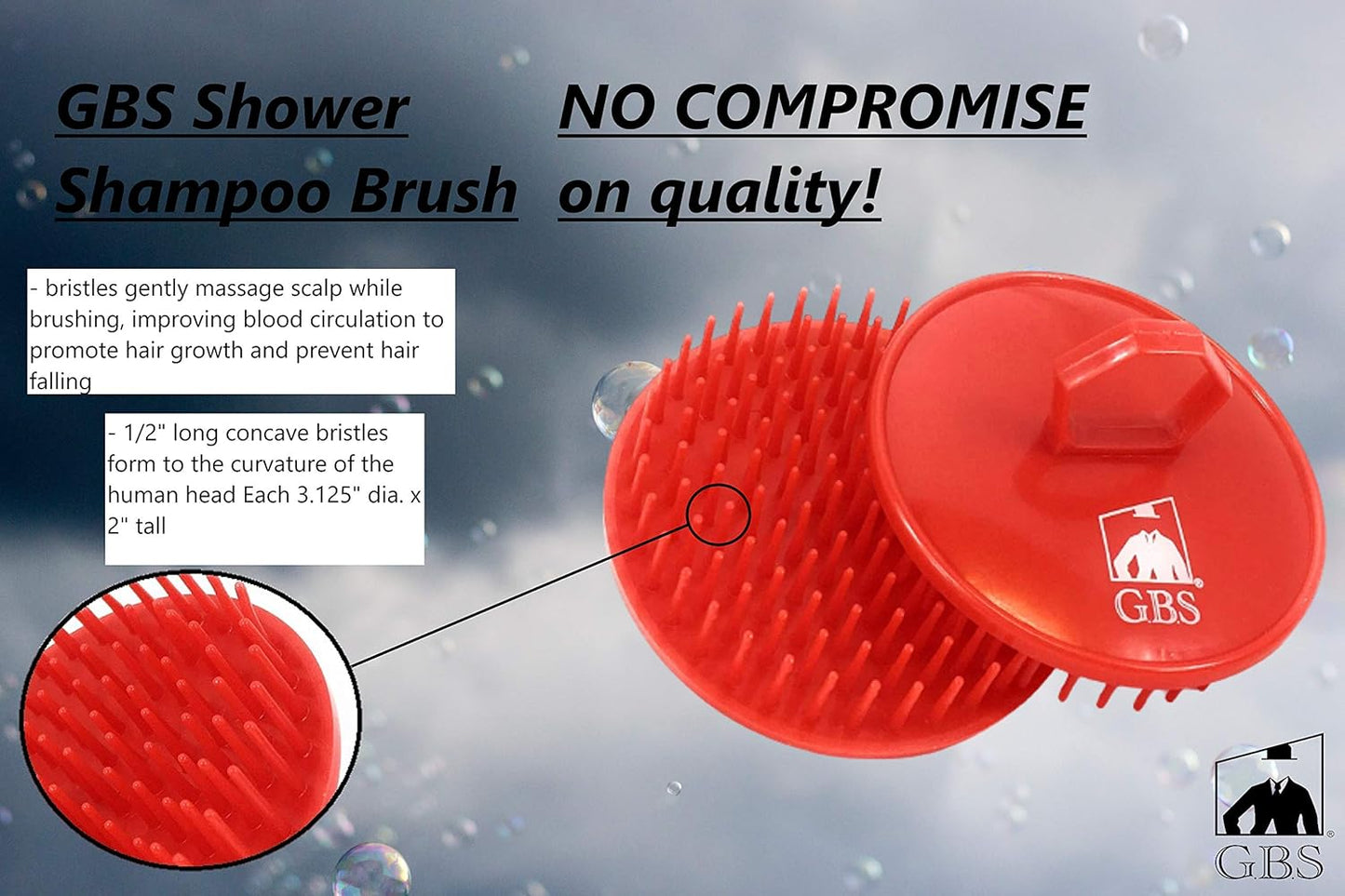 G.B.S Shampoo Massage Brush, Red