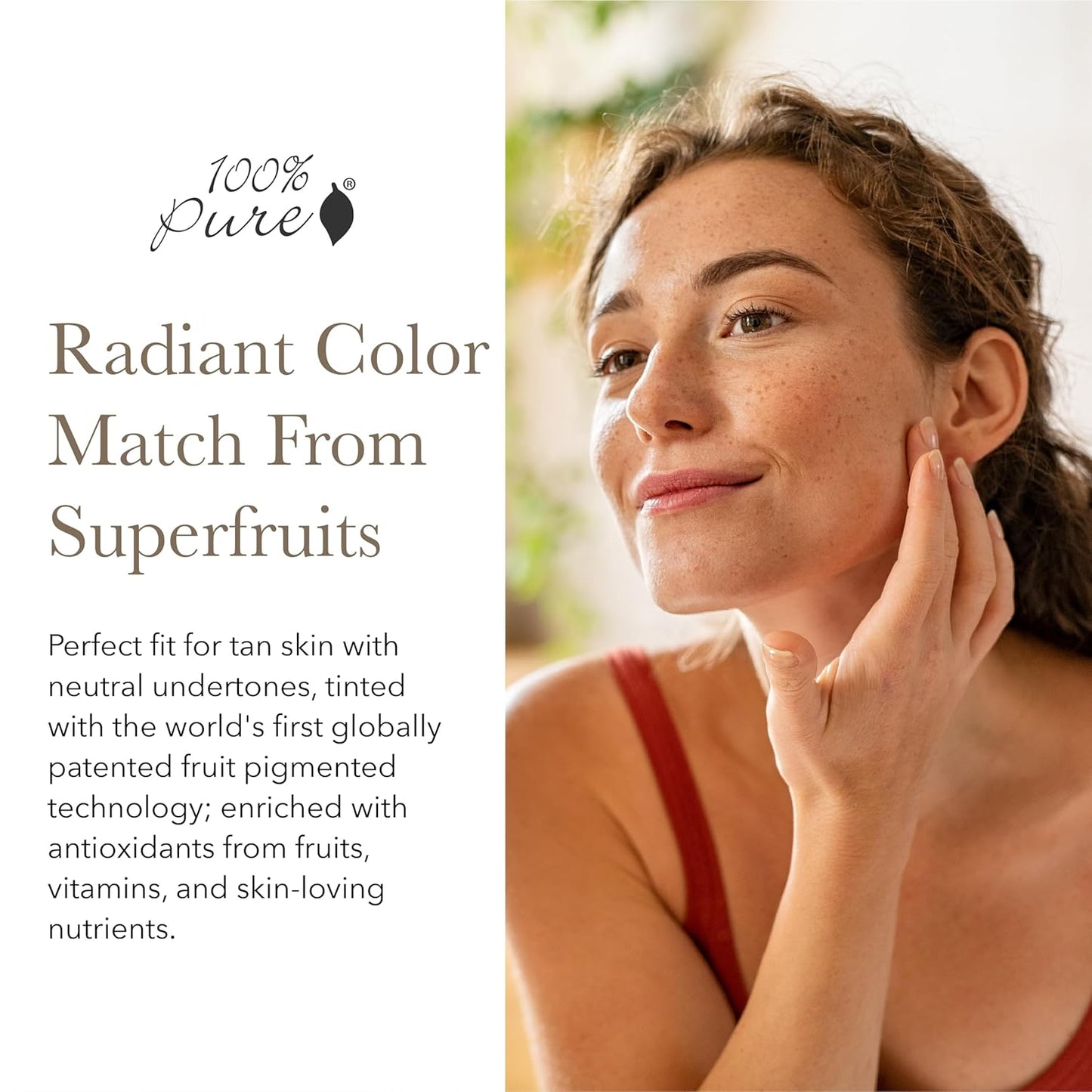 100% PURE Fruit Pigmented Healthy Foundation, Alpine Rose, Liquid Foundation Makeup, Anti-aging, Full Coverage, Matte Finish - 1 Fl Oz