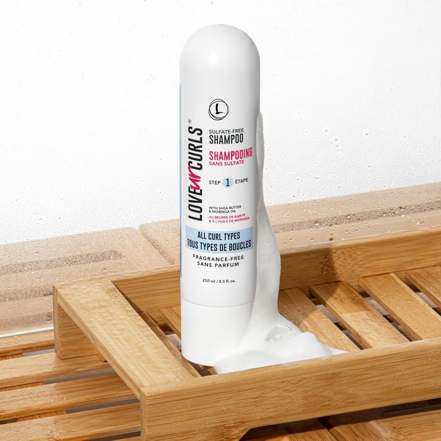 Love Ur Curls - Fragrance Free Shampoo, Moisturizing and Scalp Cleanse for Curly, Wavy, or Kinky Coily Hair, Vegan and Silicone Free, 250mL