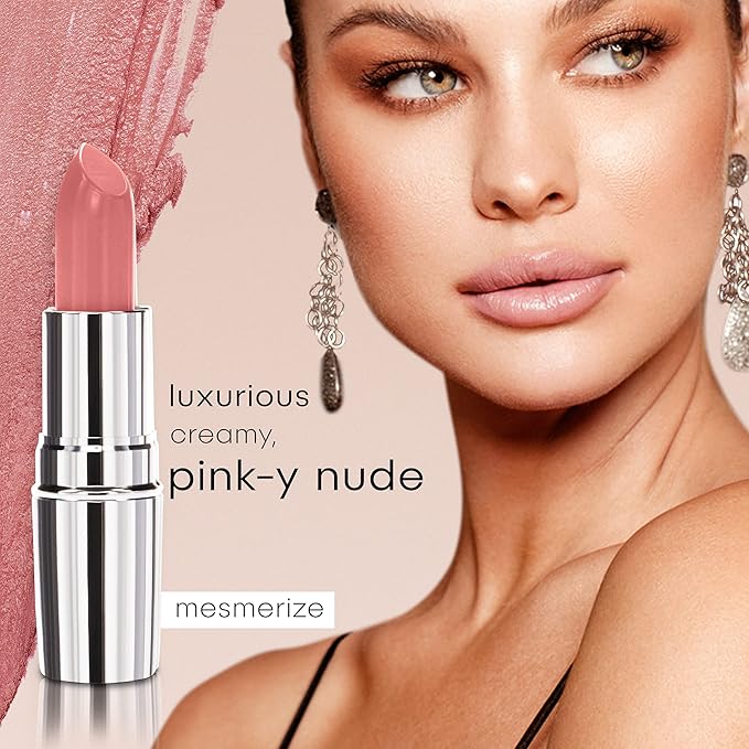 Nude Envie - Lipstick - Creamy & Long-Lasting Finish - Velvety Texture & Easy Application - Luxury Hydration - With Shea Butter, Vitamin E & Jojoba Oil - Vegan, Paraben-Free & Cruelty-Free - Mesmerize