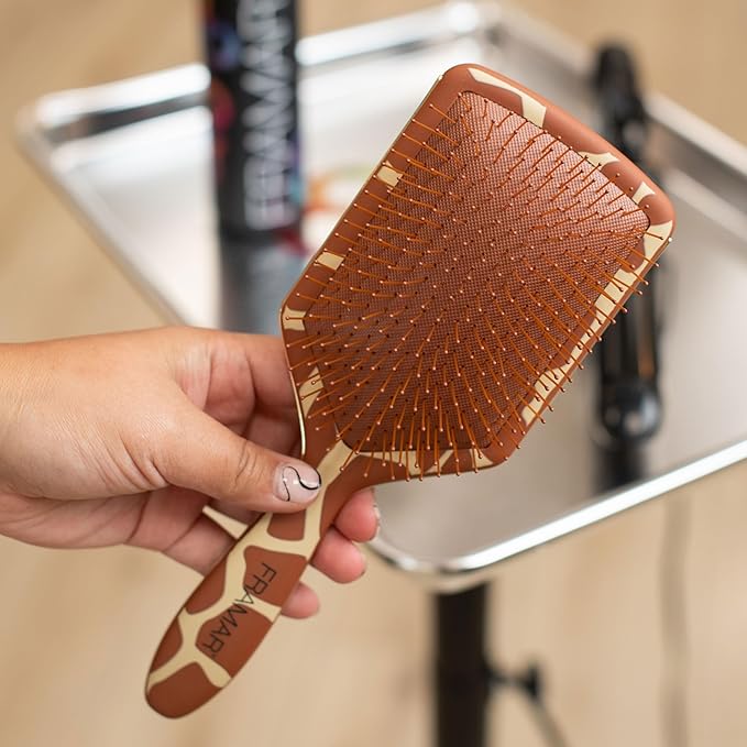 FRAMAR Paddle Hair Brush Detangler, Detangling Hairbrush For Women, Wet Hair Brush For Girls, Hair Detangler Brush, Wet Hairbrush, Hairbrushes, Girls Hairbrush Detangler, Reduces Frizz - Giraffe