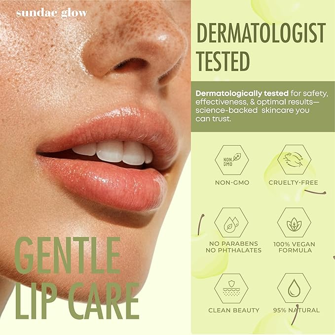 Lip Mask & Scrub – Apple, Pear, Cherry & Mint – Hydrates, Exfoliates, Softens, Repairs Dry & Chapped Lips – Dermatologist Tested, Korean Skin Care – Vegan, Clean Beauty – Duo Pack