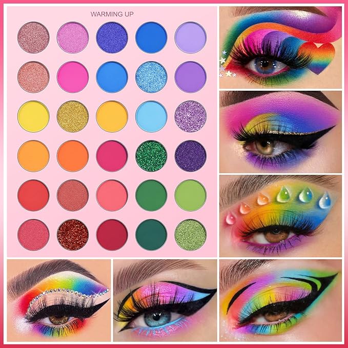 UCANBE Pretty All Set Eyeshadow Palette Pro 86 Colors Holiday Makeup Kit, Matte Shimmer Glitter Eye Shadows Highlighter Blush Contour All-in-One Make Up Pallet Christmas Valentines Gift Set