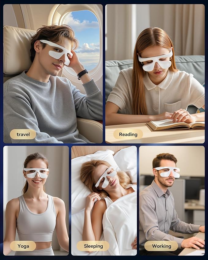 Under Eye Red Light Therapy Device, Red Light Therapy Glasses for Eyes Red 650 NM,Red Light Eye Mask for The Treatment of Eye Bags,Dark Circles,Puffiness periorbital for Treating