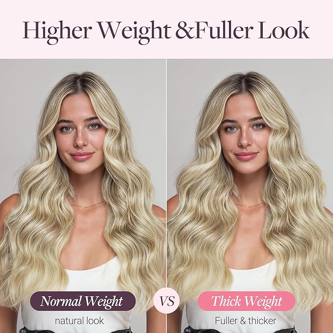 GOO GOO Sew in Hair Extensions Real Human Hair, Weft Hair Extensions Human Hair, 18A/613A Dark Blonde Highlighted Bleach Blonde 22inch 145g, Weft Bundles Straight Silky Remy Hair