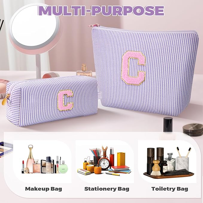 Customized Mothers Day Gifts - Birthday Gift for Mom,Gifts From Daughter,Mother in Law Gifts,Mama Gift Idea,Makeup Bag Set Cosmetic Bag - Lavender,C