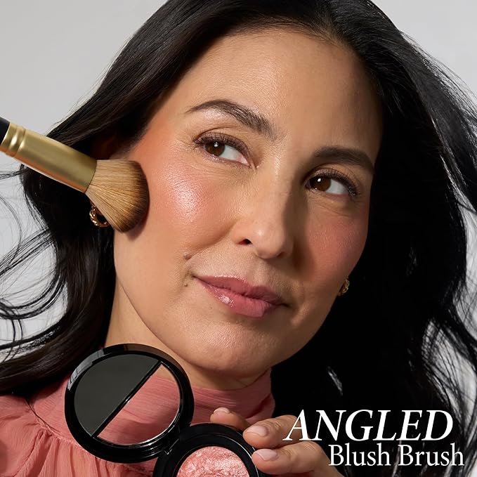 LAURA GELLER NEW YORK Baked Blush-n-Brighten Marbleized Blush - Apricot Berry & Angled Brush 2pc Set