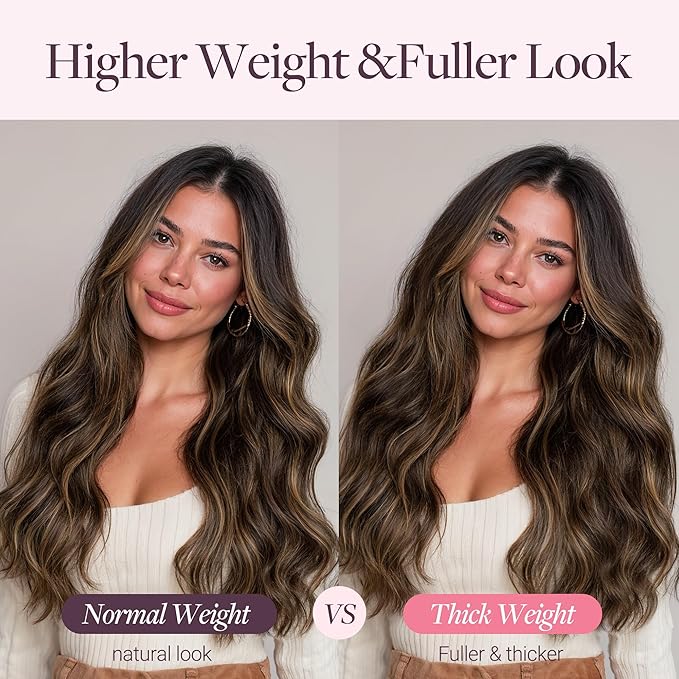 GOO GOO Sew in Hair Extensions Real Human Hair, Weft Hair Extensions Human Hair, 3/8/613 Balayage Walnut Brown to Ash Brown and Bleach Blonde 18inch 120g, Weft Bundles Straight Silky Remy Hair