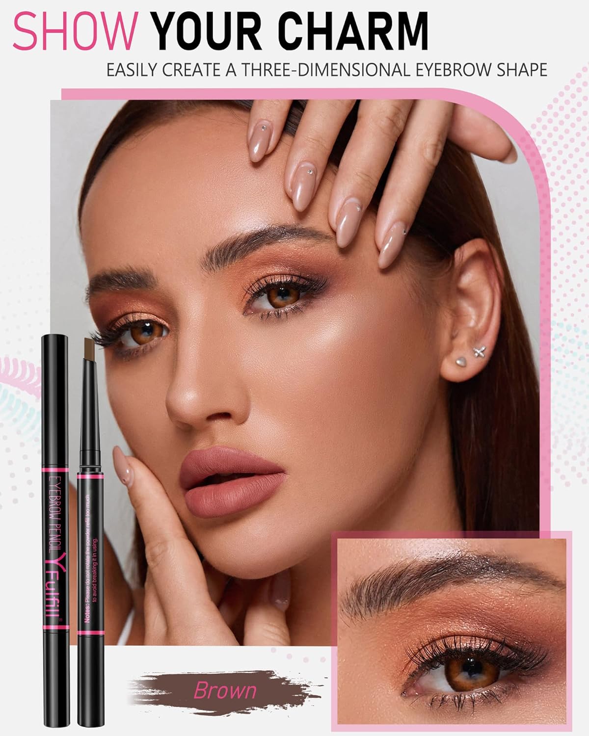 Eye Brow Pencils for Women - Waterproof Brown Eyebrow Pencil with Brush, Filler for Blondes