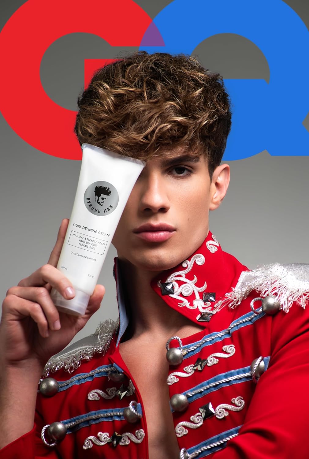 Avenue Man Curl Defining Cream - Improved Formula - Natural & Flexible Hold with Herbal Extracts for All Hair Types - Paraben Free & Sulfate Free