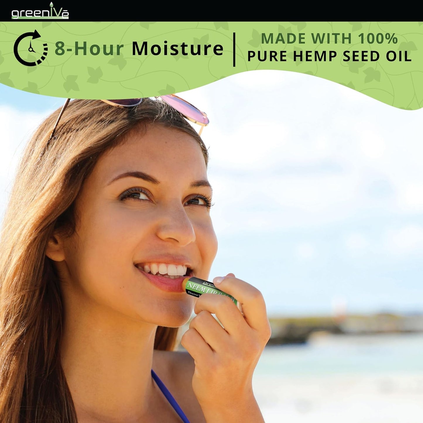 GreenIVe Neem Lip Balm, Vegan Lip Moisturizer with L-Lysine, Soothe and Soften (3)