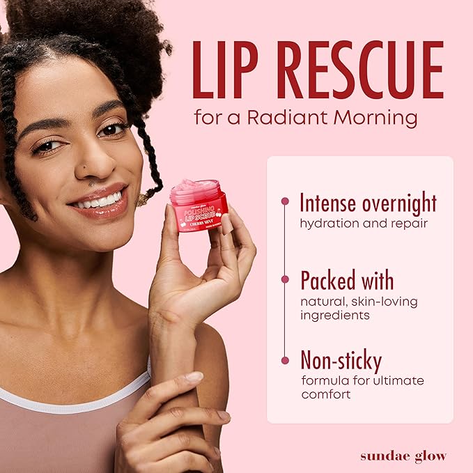 Lip Mask & Scrub – Apple, Pear, Cherry & Mint – Hydrates, Exfoliates, Softens, Repairs Dry & Chapped Lips – Dermatologist Tested, Korean Skin Care – Vegan, Clean Beauty – Duo Pack