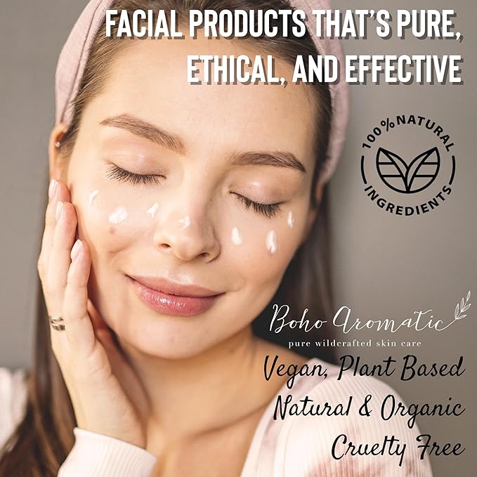 Clean Beauty Skincare Gift Set for Women – Hydrating Face Cleanser, Moisturizer & Eye Cream – Plant-Based Botanical Facial Kit – Perfect Birthday or Self-Care Gift by Boho Aromatic