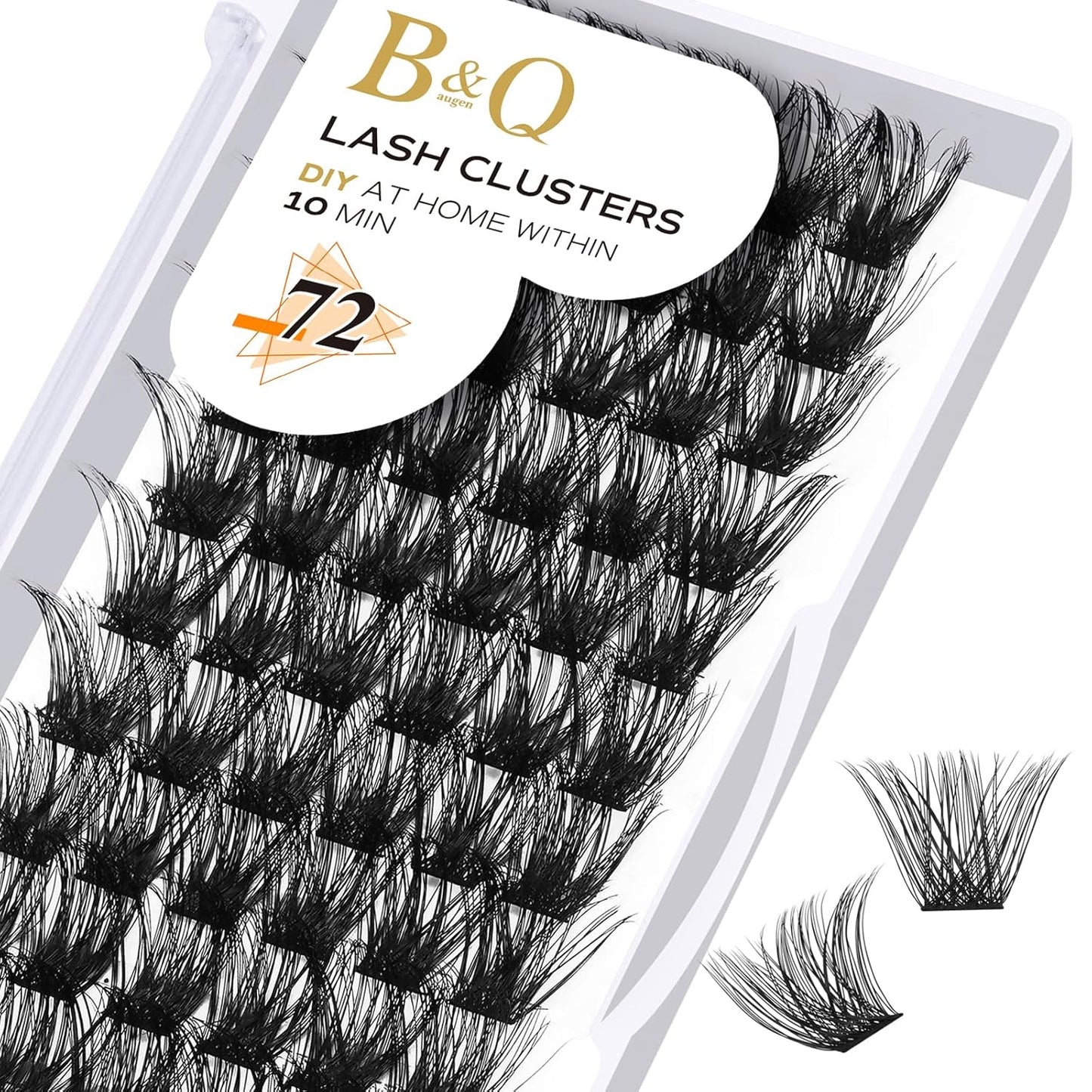 Lash Clusters B02 C Curl 14mm DIY Eyelash Extensions 72 Clusters Lashes C D Curl B&Qaugen Mega Volume Individual Lashes Eyelash Clusters Extensions Individual Lashes Cluster DIY at Home (NM-C-14mm)