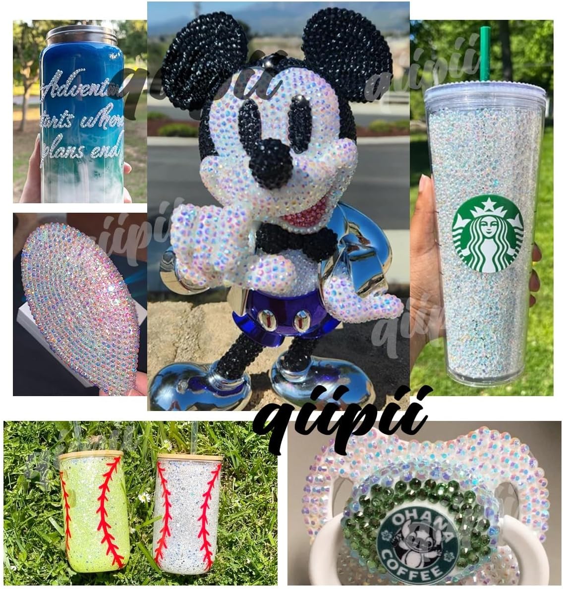 White AB Resin Rhinestones w B7000 Jewelry Glue for Bedazzling Crafting 3mm 4mm 5mm 6mm Flatback Jelly Stones Bulk SS10-SS30 Diamonds Crystals Gems for Nails Face Eyes Makeup Tumblers Crafts