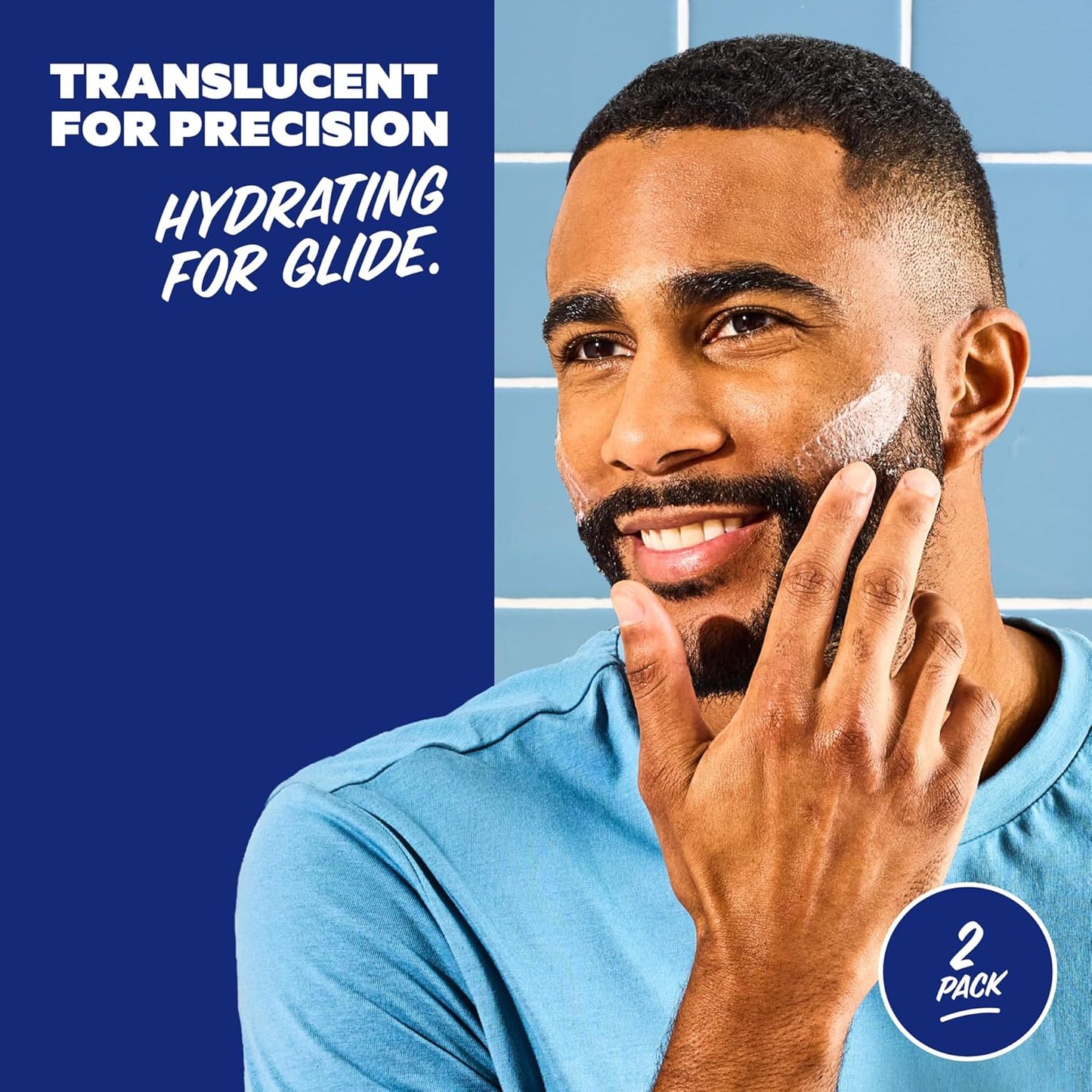 Dollar Shave Club | Shave Butter 2-Pack | For Sensitive Skin, A Translucent Shaving Cream & Gel Alternative, Designed For A Gentle Glide, Helps To Fight Razor Bumps and Ingrown Hairs, Blue