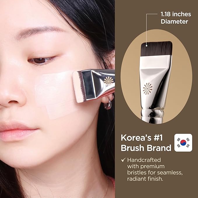 Piccasso Brush FB11 Spatula Brush – Professional Foundation Brush for Liquid Makeup, Flat and Soft Bristles for Seamless Application, Ideal for Liquid Foundation and Cream Face Makeup, Korean Product