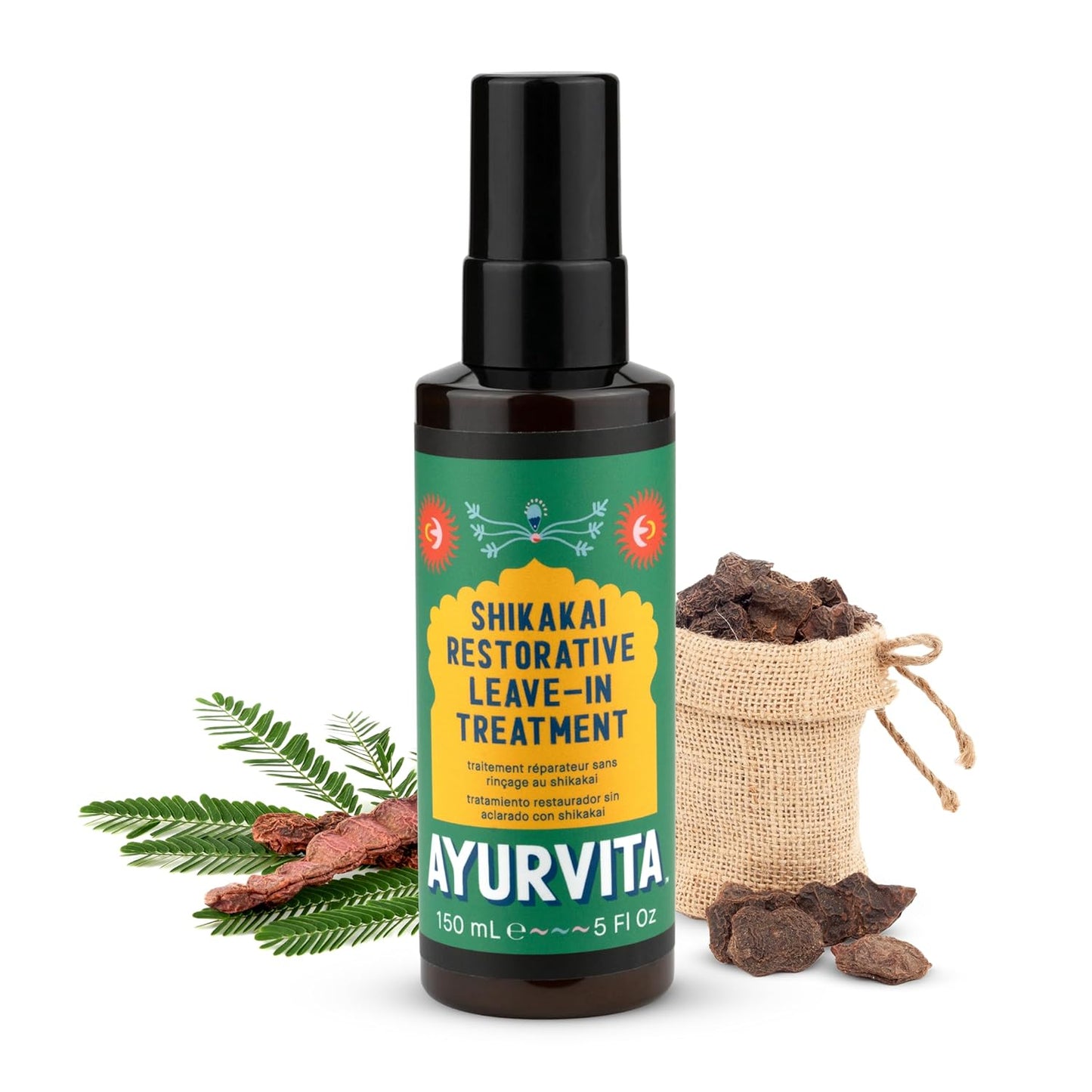 Shikakai Restorative Leave-In Conditioner - Herbal Remedy For Dry Scalp and Strands - Moisturizing, Scalp-Cooling Spray - Planet-Friendly, Bio-Sourced Formula and Packaging - 5 Oz