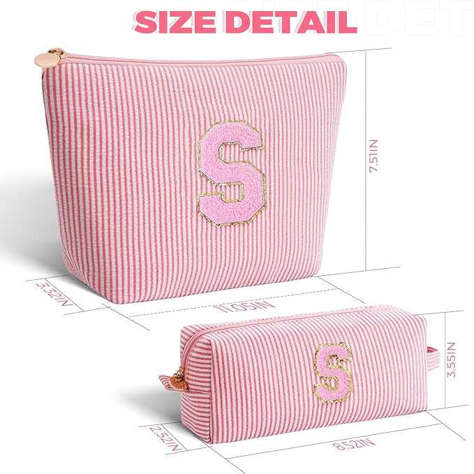 Gifts for Girls Teens Kids - Birthday Gift for Daughter Sister Her,Travel Essentials,Teen Girl Essentials,Cute Trendy Stuff Makeup Bag Set Cosmetic Bag - Peach,S