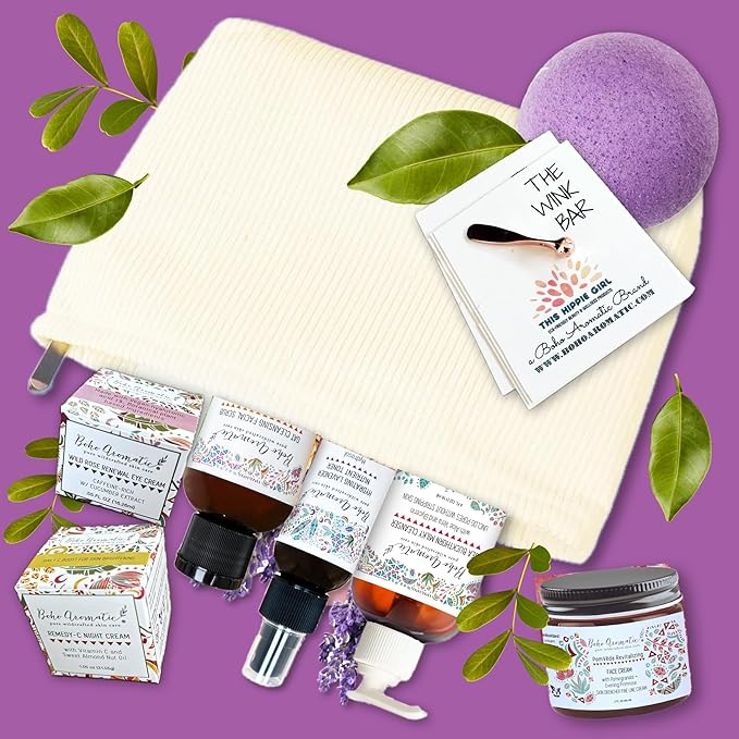 Clean Beauty Skincare Gift Set for Women – Hydrating Face Cleanser, Moisturizer & Eye Cream – Plant-Based Botanical Facial Kit – Perfect Birthday or Self-Care Gift by Boho Aromatic