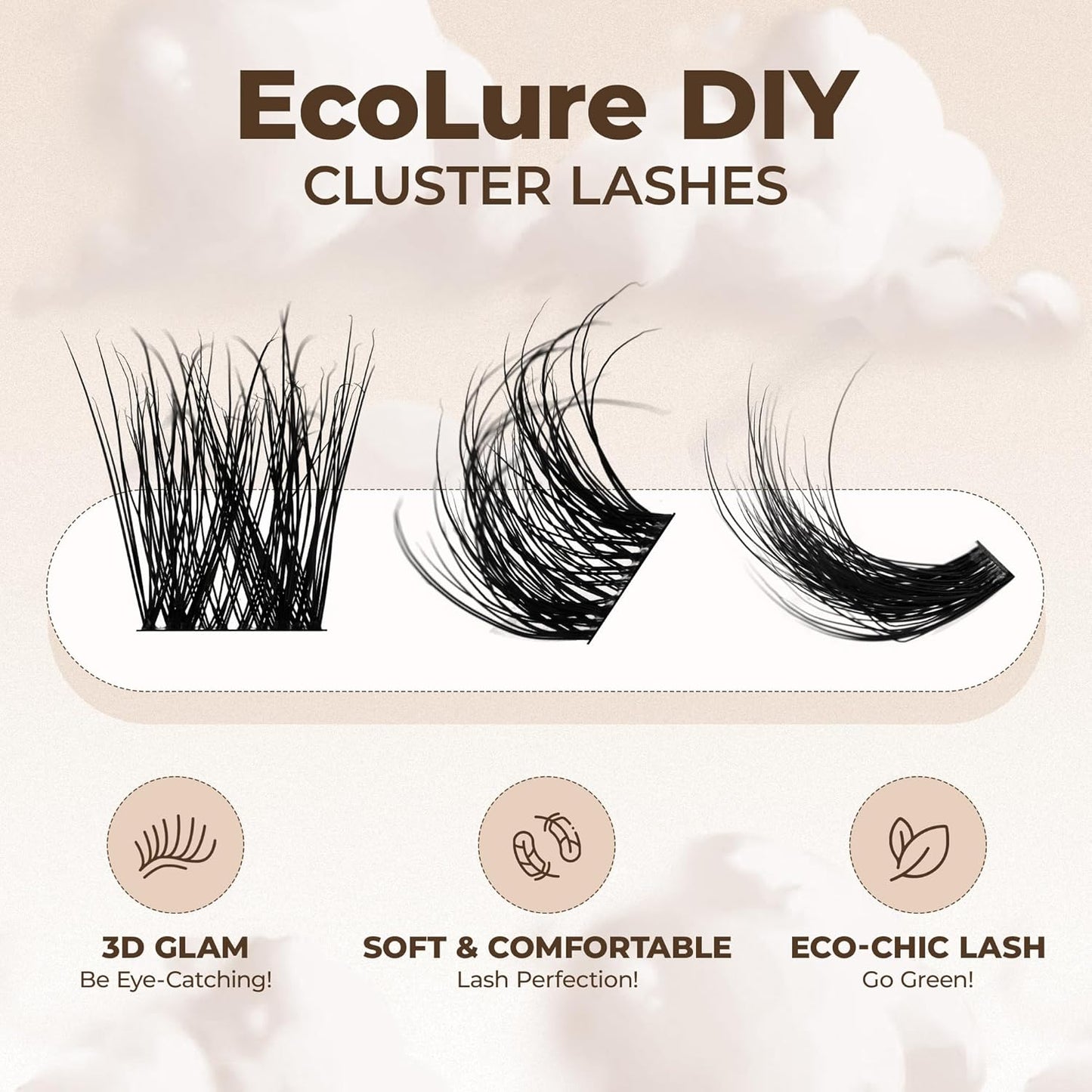 PopUp Cluster Lashes Wispy Cluster Eyelash Extensions 3D DIY Lash Clusters 10-16mm Multilayered Eyelash Clusters, Reusable Fluffy Individual Lashes Cluster(BDD02)