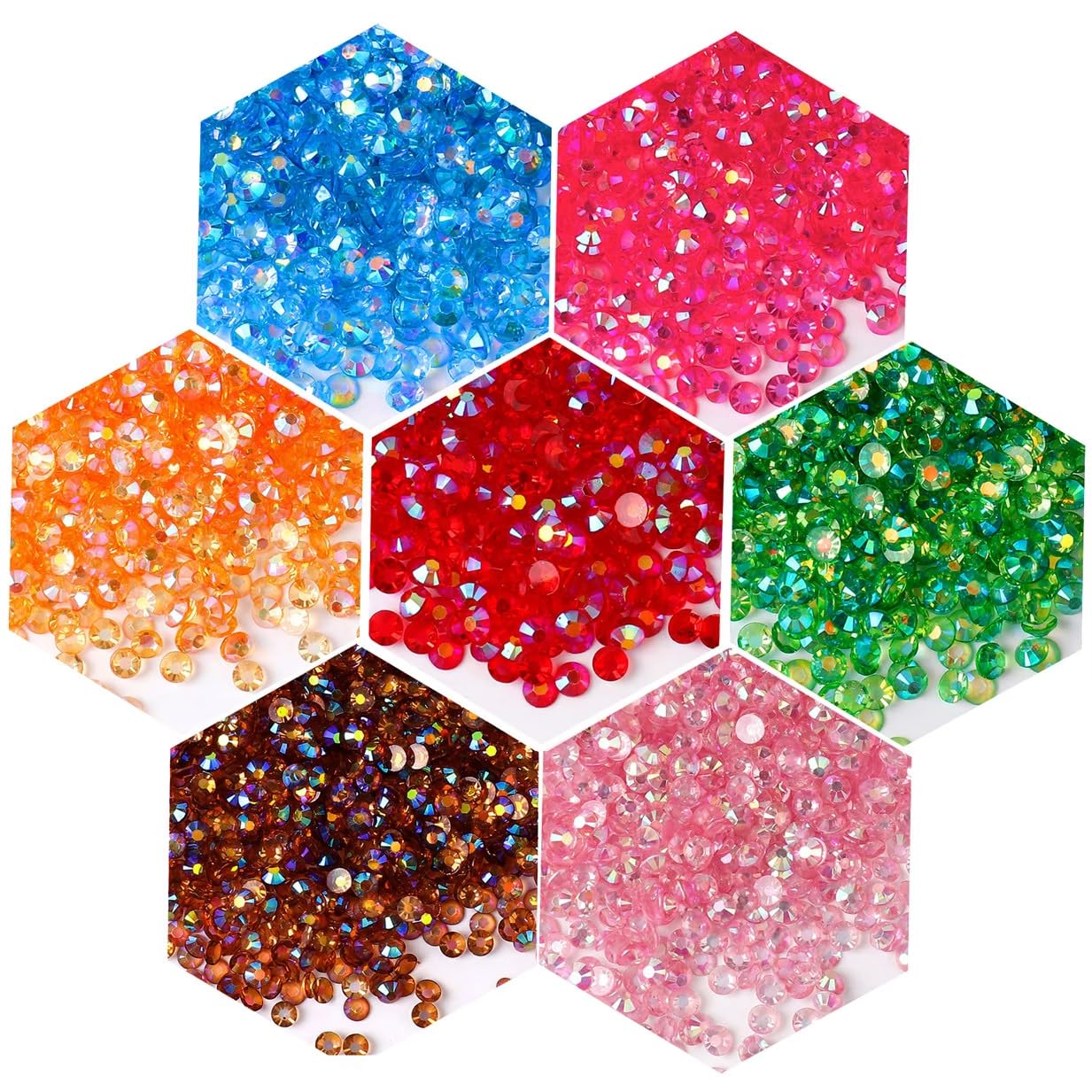 1000 Pieces SS20 5mm Flatback Rhinestones AB Clear Round Gems Crystals for Nail Art DIY Crafts Clothes Shoes Bags （Transparent Light Sapphire AB）