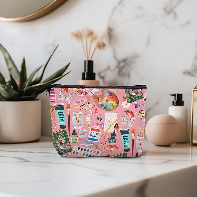 Art Teacher Gifts for Women — Gifts for Painters Women, Painter Art Teacher Makeup Bag Cosmetic Bag Makeup Zipper Pouch