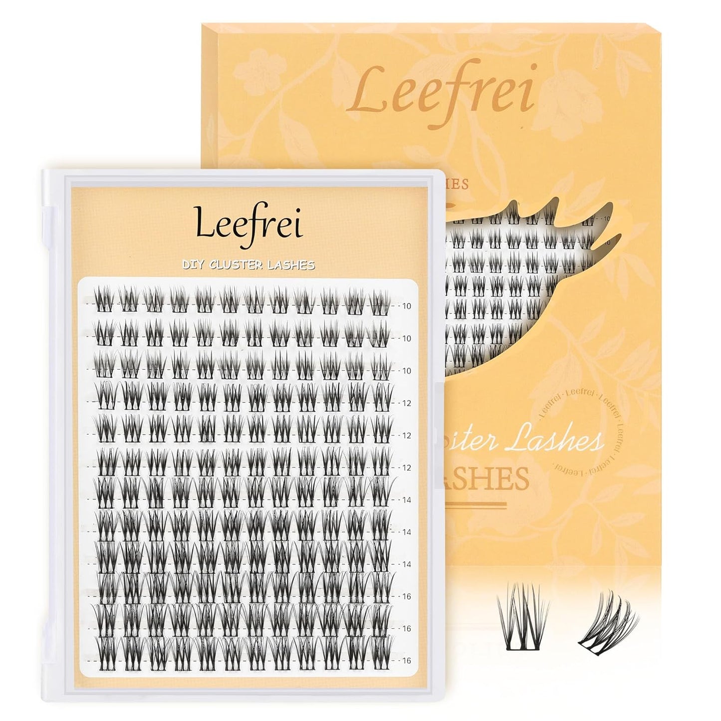 Eyelash Clusters 10-18mm Wispy Eyelash Clusters D Curl DIY Cluster Lash Extension Kit Individual Lashes Kit With Bond & Seal, Glue Remover, Tweezers(LF04 Lashes Only)