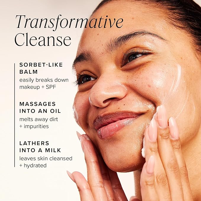 Farmacy Makeup Remover Cleansing Balm - Green Clean Waterproof Makeup Remover Balm + Oil Cleanser for Face - Gently Melts Make Up + SPF - Hydrates + Softens Skin with Super Greens + Papaya (12ml)