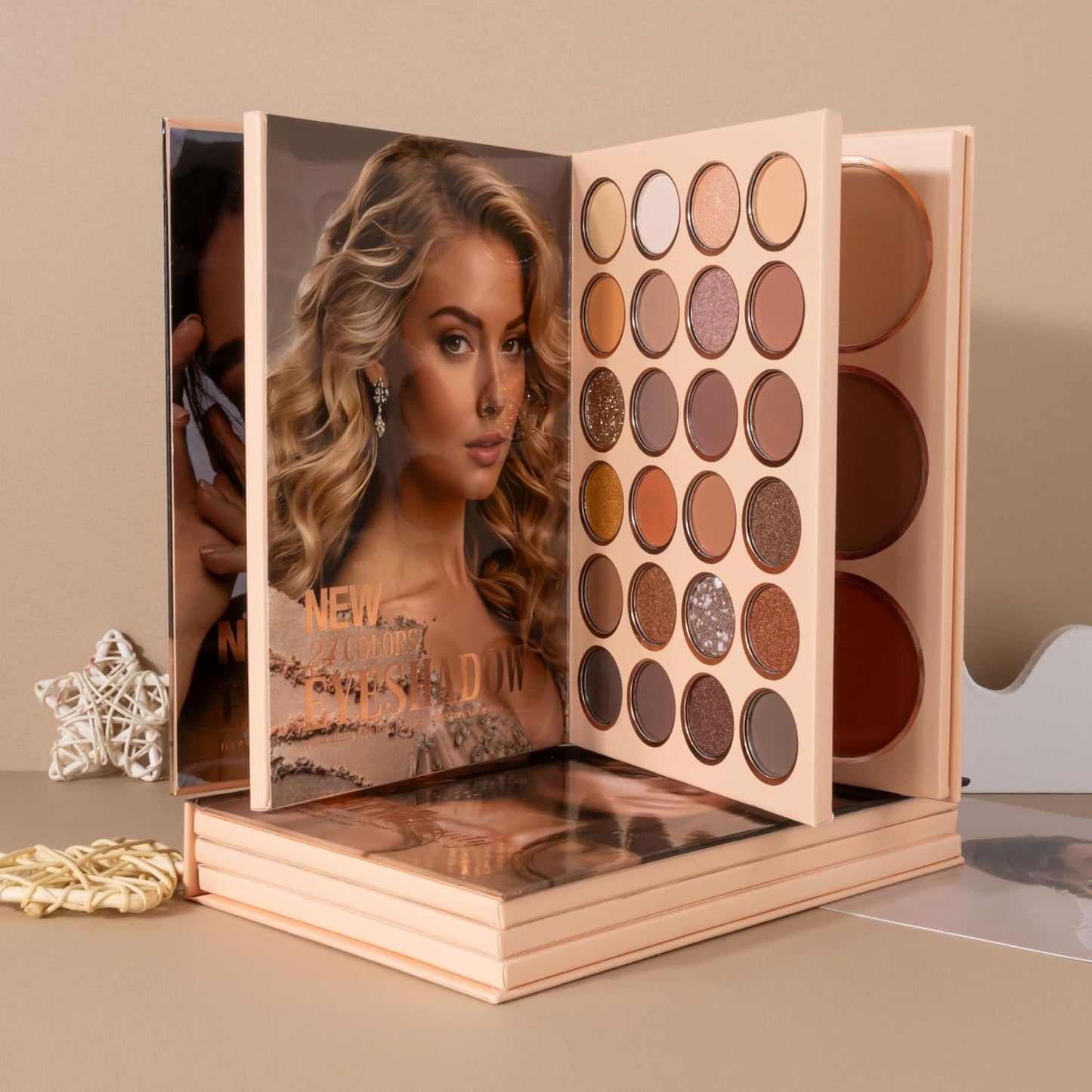 4-Layer Multi - Functional Beauty Book Kit- Style Makeup Palette Ingeniously Combines Eyeshadows, Blushes, Highlighters, Contour Powders In One,Best Choice for A Gift for Women (U150B)