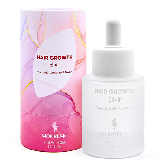Hair Growth Serum with Turmeric, Caffeine & Biotin – Fast-Absorbing Regrowth & Scalp Treatment Serum for Fuller Hair – Lightweight Vegan Formula – Ideal for Thinning, Weak Hair & Daily Use