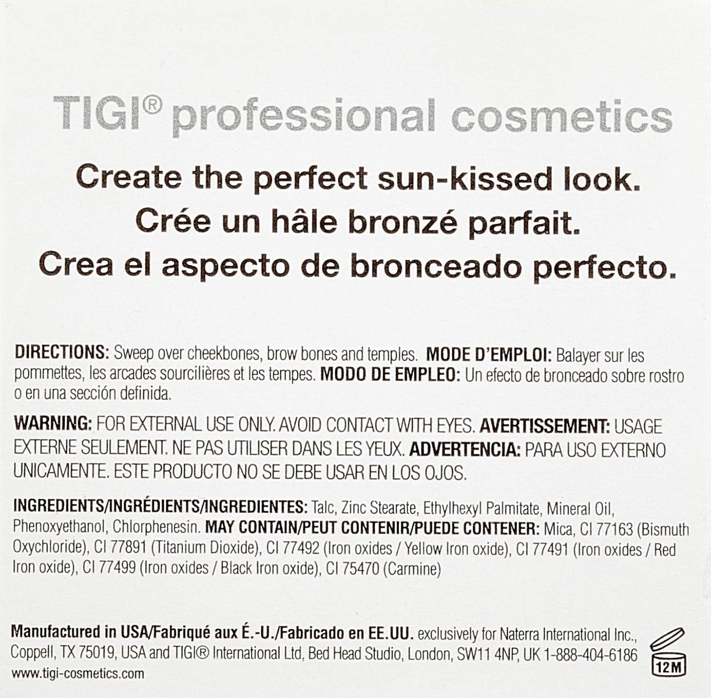 TIGI Cosmetics Bronzer, Glamour, 0.37 Ounce