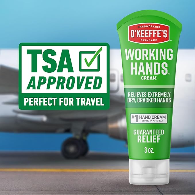 O'Keeffe's Working Hands Hand Cream for Extreme Dryness - 3 oz Travel Size Tube (1 Pack) - Repairing Skincare for Cracked, Dry Hands