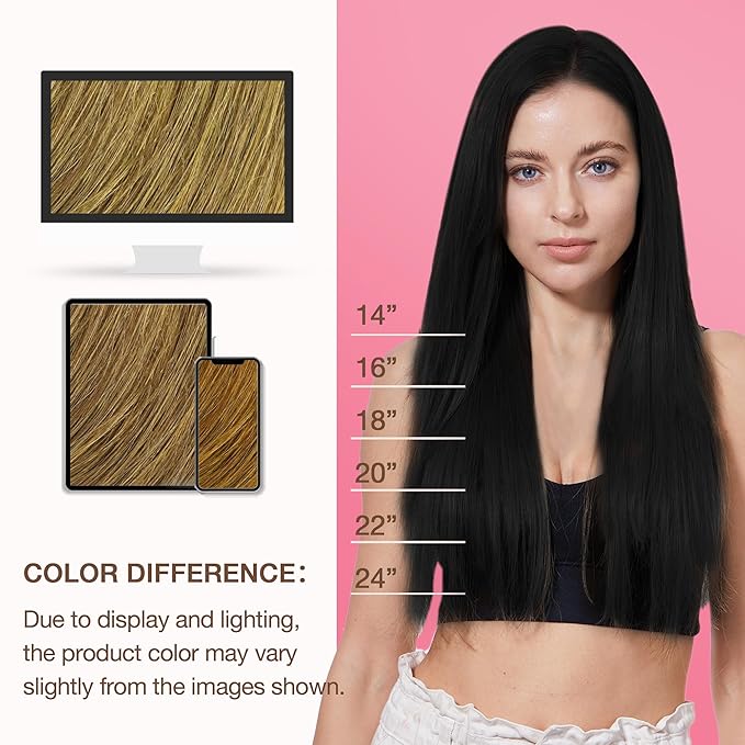 GOO GOO Genius Weft Hair Extensions Human Hair, Sew In Hair Extensions Rooted Remy Weft, 1D/2C/4E Chocolate Dip Color Melt 22inch 120g, Hand Tied Weft Hair Extensions
