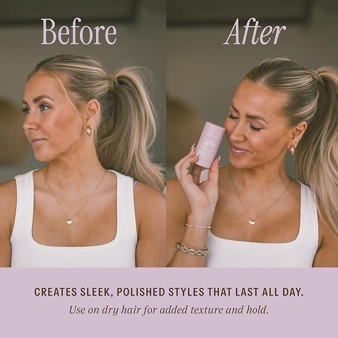 Salée Hair Wax Stick | For All Day Hold Slick Back Ponytails, Taming Flyaways, Frizz Tamer | No Residue, Non-Toxic Clean Ingredients | For Women & Girls