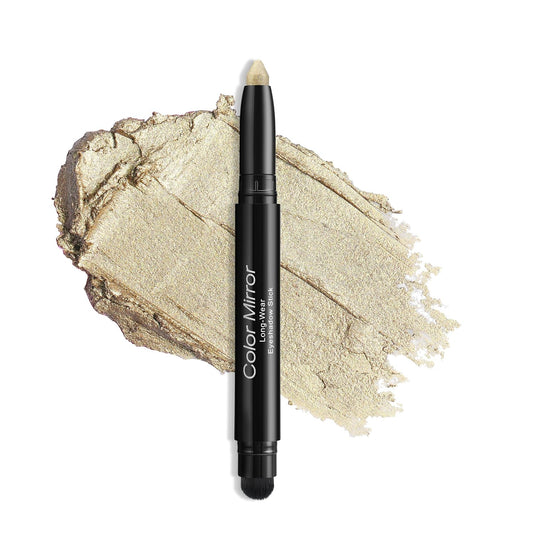 Cream Waterproof Hypoallergenic Eyeshadow Stick, long wear Metallic Glitter Matte Eye Shadow Pencil With Makeup Brush, Eye Brightener, 10 Gold Brick Shimmer