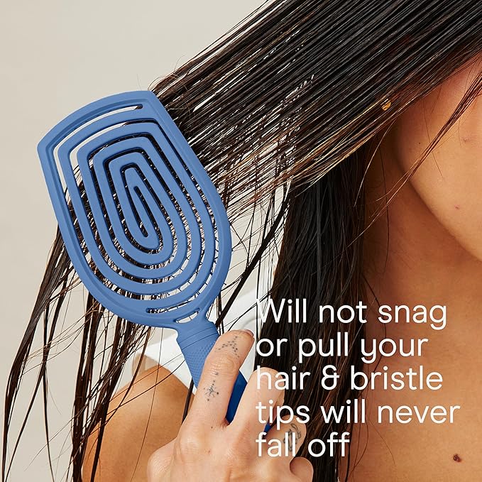 Conair Scalp Care Detangling hairbrush - Curly Hair Brush - Scalp Massager - hairbrushes for women & men - detangler for all lengths and types - can use wet or dry - Blue Aura