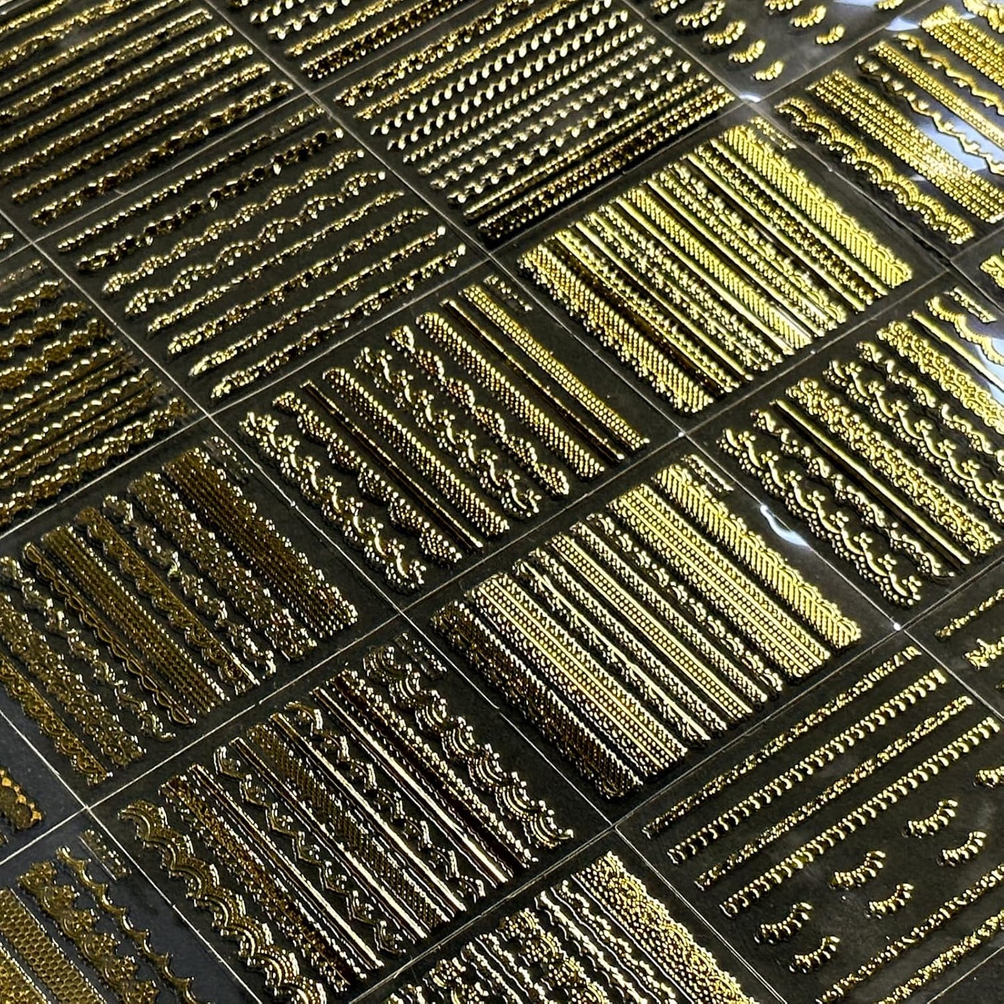 30 Sheets Gold Line Nail Art Stickers Gold Lace Nail Stickers 3D Self-Adhesive Gold Nail Decals Acrylic Nails DIY Design Nail Supplies for Women